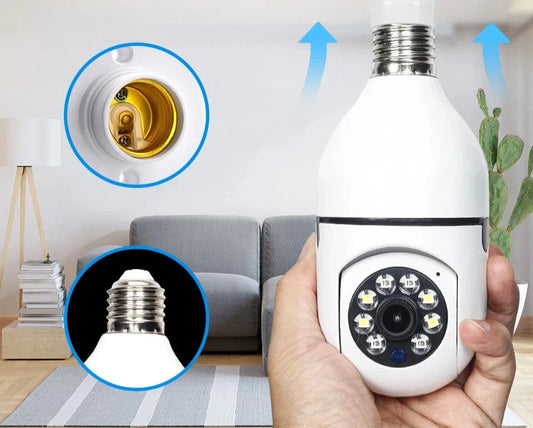 E27 Bulb WiFi Camera 4X Digital Zoom